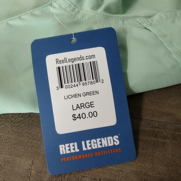 Reel Legends Saltwater II lichen green UPF 50 sun protection shirt - Picture 8 of 10